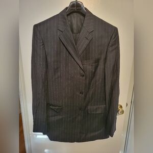Men's Classic Black Pinstripe Suit Set